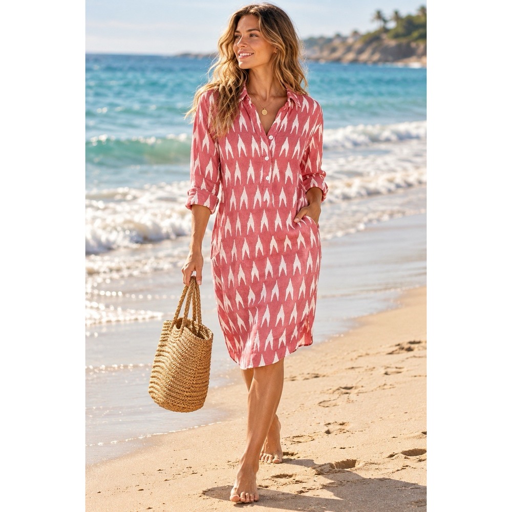 Roller Rabbit Tunic Cotton Dress Cover-Up XL Lightweight Resort Cruise Beach